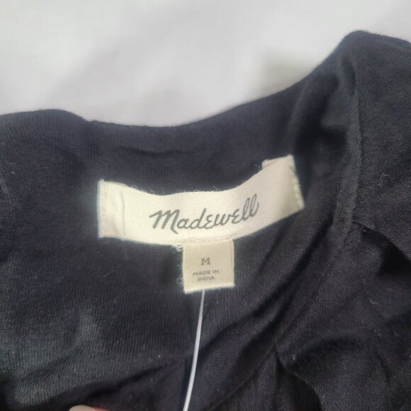 Madewell Womens Black Sleeveless Cotton Pleated Bubble Hem Top Size M - Picture 4 of 7